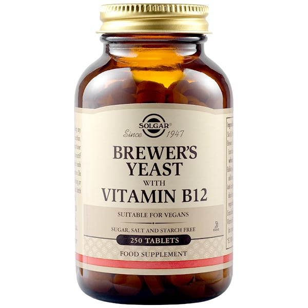 SOLGAR brewer’s yeast with vitamin B12 250tabs