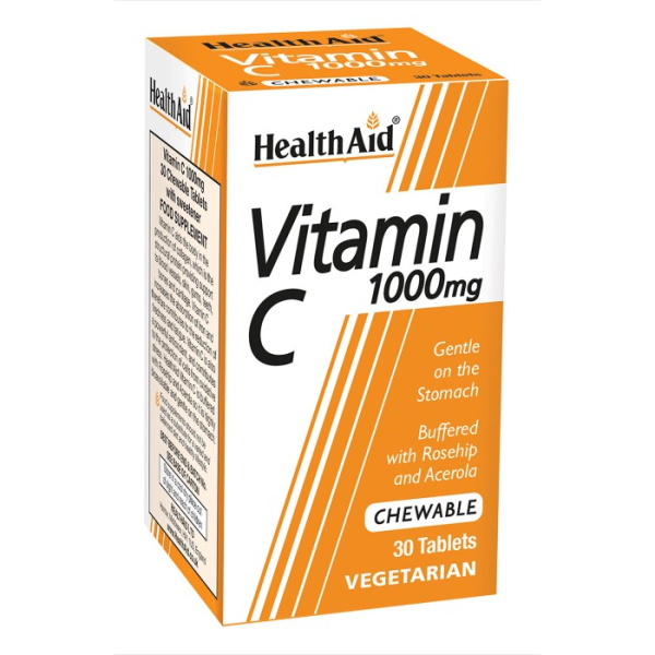 HEALTH AID vitamin C 1000mg 30chew.tabs