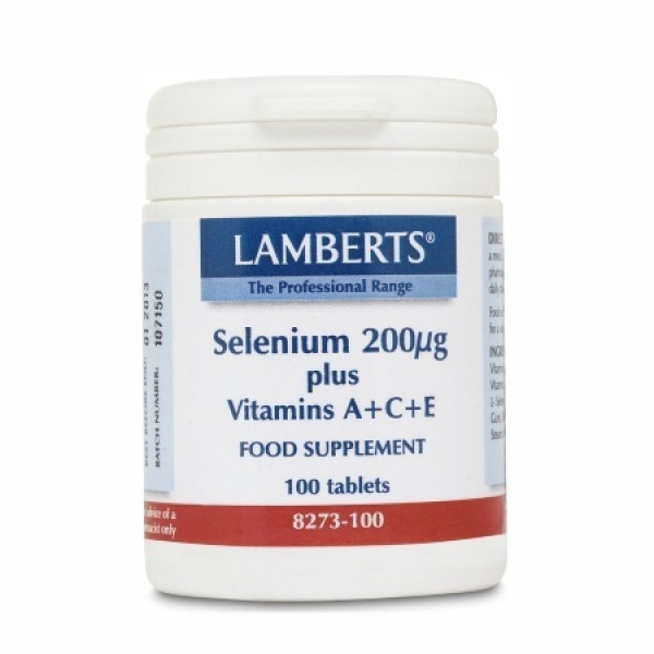 LAMBERTS selenium 200μg plus vitamins A, C, E 100tabs