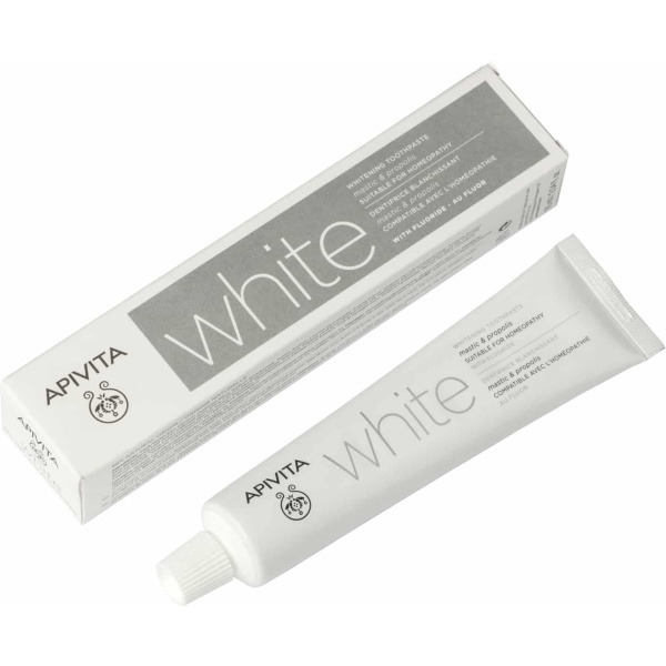 APIVITA οδοντόκρεμα white με μαστίχα&πρόπολη 75ml