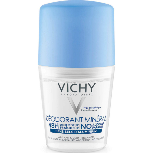 VICHY deodorant mineral 48h roll on χωρίς άλατα αλουμινίου και αλκοόλη 50ml