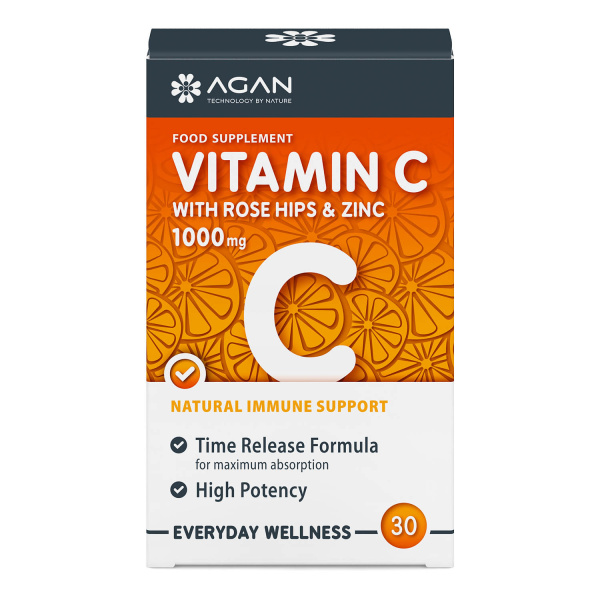AGAN vitamin C 1000mg + zinc 15mg TR 30tabs