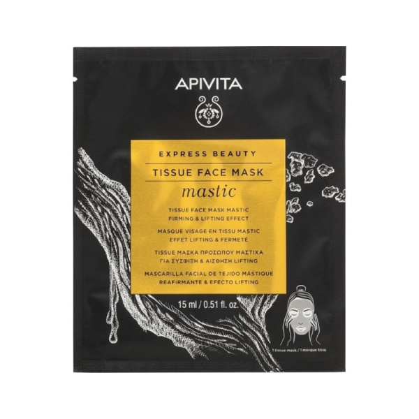 APIVITA express beauty tissue face mask σύσφιξη & lifting μαστίχα