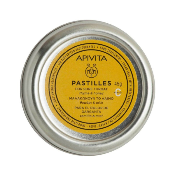 APIVITA pastilles thyme & honey 45gr
