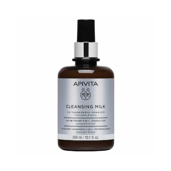 APIVITA cleansing milk γαλάκτωμα καθαρισμού προσώπο & μάτια με χαμόμήλι & μέλι 300ml