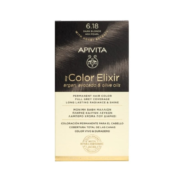 APIVITA color elixir 6.18 ξανθό σκούρο σαντρε περλε