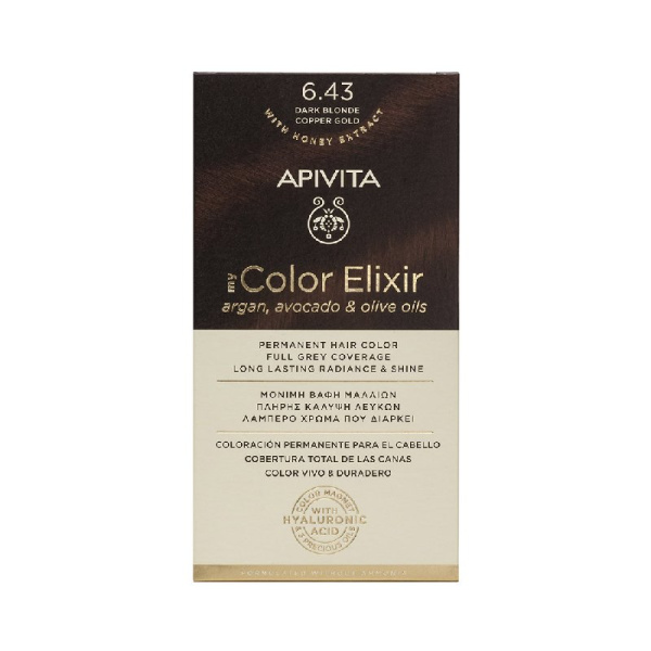 APIVITA color elixir 6.43ξανθό σκούρο χαλκινο μέλι