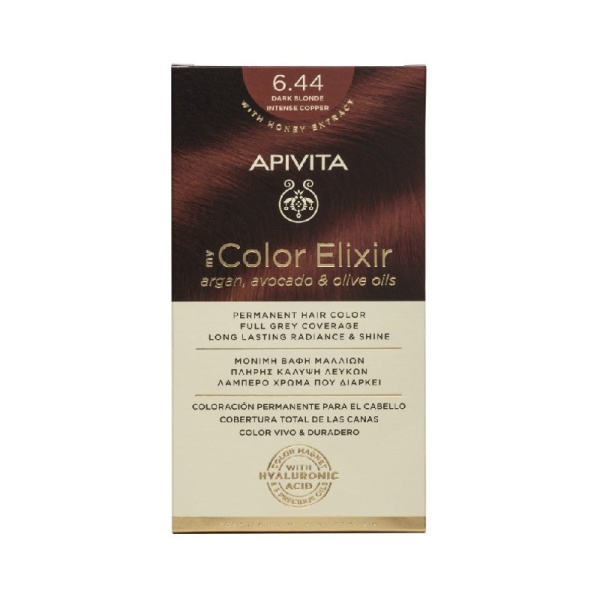 APIVITA color elixir 6.44 ξανθό σκούρο εντονο κόκκινο