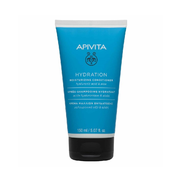 APIVITA conditioner moisturizing μαλακτική κρέμα ενυδάτωσης για όλους τους τύπους μαλλιών υαλουρονικό οξύ & αλόη 150ml