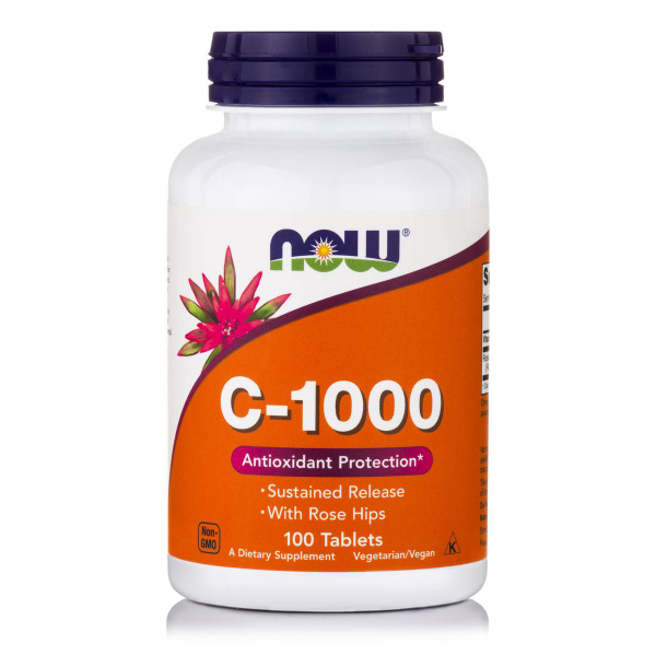 NOW vitamin C 1000mg with rose hips sustained release 100tabs