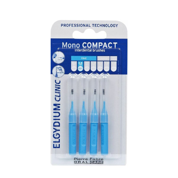 ELGYDIUM clinic mono compact 0.4mm blue μεσοδόντια βουρτσάκια 4τμχ