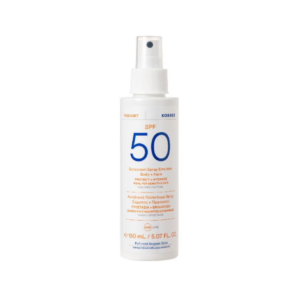 KORRES sunscreen yoghurt emulsion spray face & body spf50 150ml