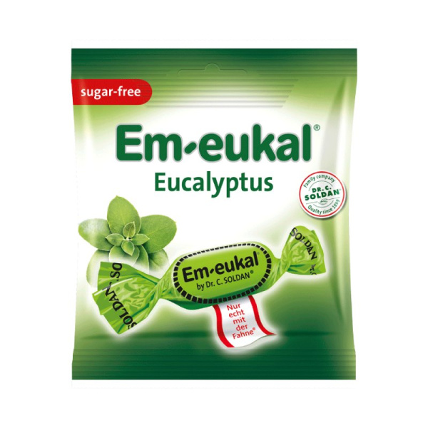 EM-EUKAL καραμέλες για τον πονόλαιμο & τον βήχα με ευκάλυπτο χωρίς ζάχαρη 50gr