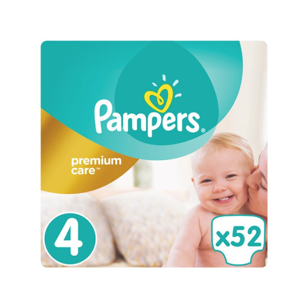 PAMPERS premium care No4 (9-14kg) 52τμχ