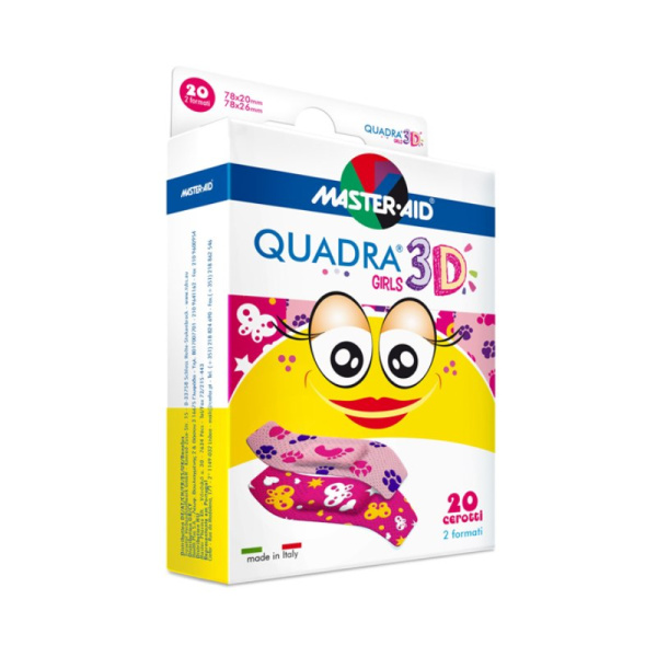 MASTER-AID quadra 3d girl χρωματιστό αυτοκόλλητο επίθεμα με τρισδιάστατα σχέδια 20τμχ