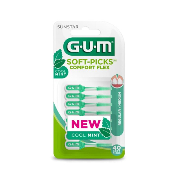 GUM soft picks comfort flex cool mint (670) medium 40τμχ