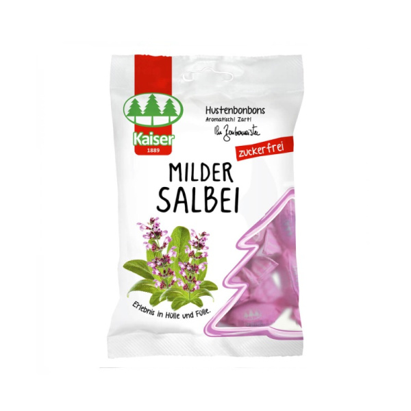KAISER milder salbei καραμέλες με φασκόμηλο & 13 βότανα χωρίς ζάχαρη 60gr