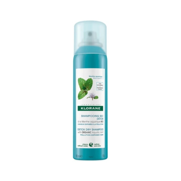 KLORANE dry shampoo detox ξηρό σαμπουάν από εκχύλισμα μέντας για λιπαρά μαλλιά 150ml