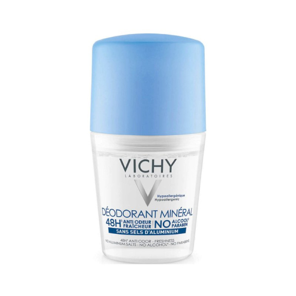 VICHY deodorant mineral 48h roll on tolerance optimale χωρίς άλατα αλουμινίου και αλκοόλη 50ml