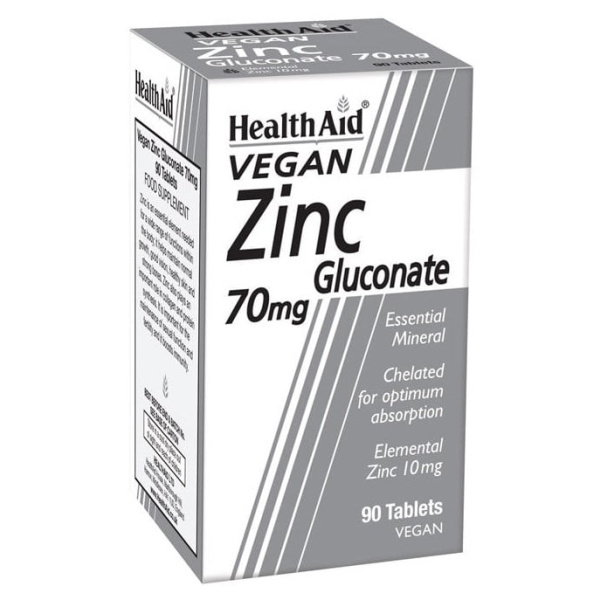 HEALTH AID zinc gluconate 70mg 90tabs