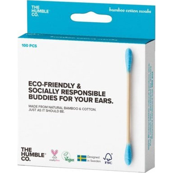 THE HUMBLE CO. bamboo cotton swabs blue 100τμχ
