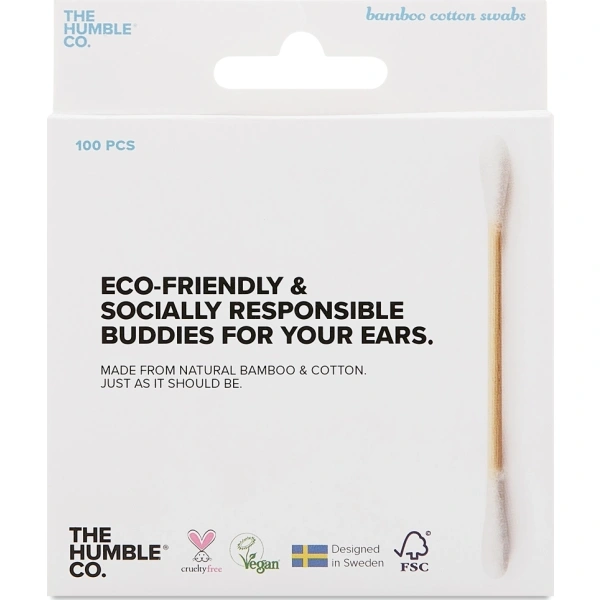 THE HUMBLE CO. bamboo cotton swabs white 100τμχ