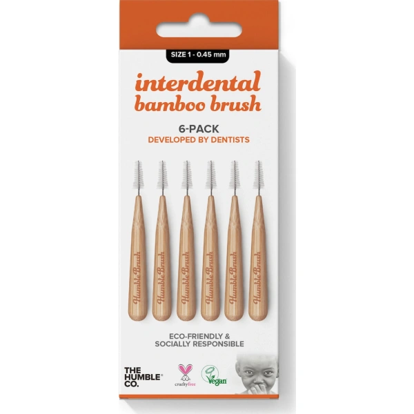 THE HUMBLE CO. bamboo interdental brush size 1 (0.45mm) 6τμχ