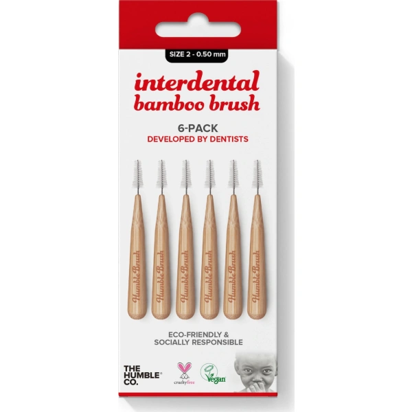 THE HUMBLE CO. bamboo interdental brush size 2 (0.5mm) 6τμχ