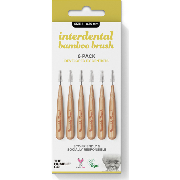 THE HUMBLE CO. bamboo interdental brush size 4 (0.7mm) 6τμχ