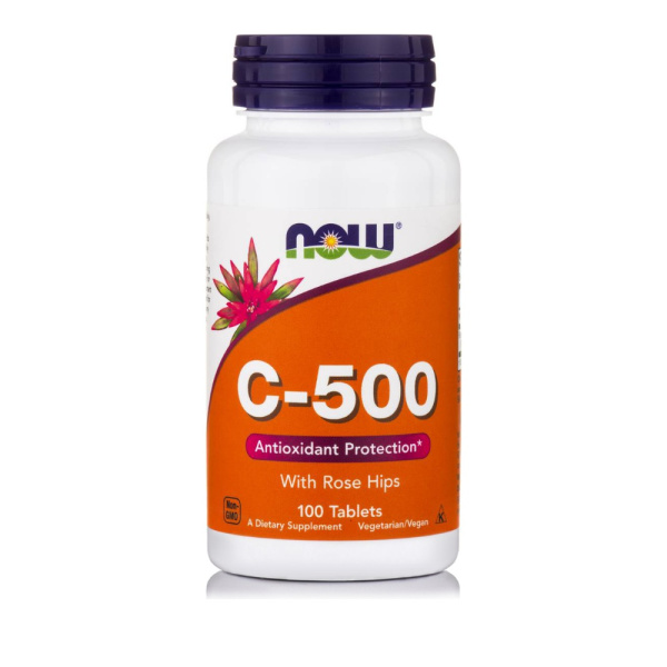 NOW vitamin C 500mg with rose hips & Bioflavonoids 100tabs