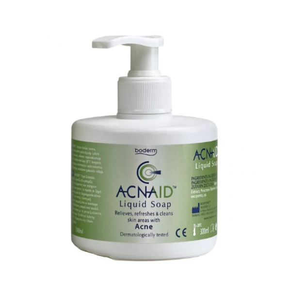 BODERM acnaid liquid soap καθαριστικό προσώπου για την καθημερινή περιποίηση της λιπαρής με τάση ακμής επιδερμίδας 300ml