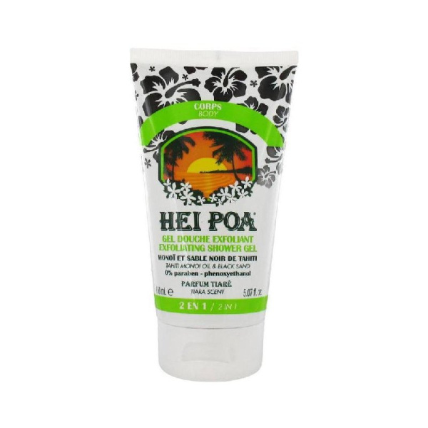 HEI POA shower gel exfoliating with tahiti monoi oil & black sand 150ml