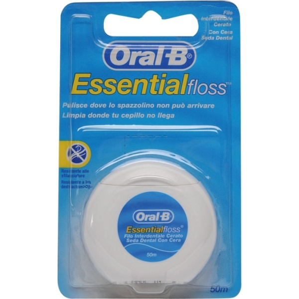 ORAL B οδοντικό νήμα essential floss κηρωμένο 50m 1τμχ