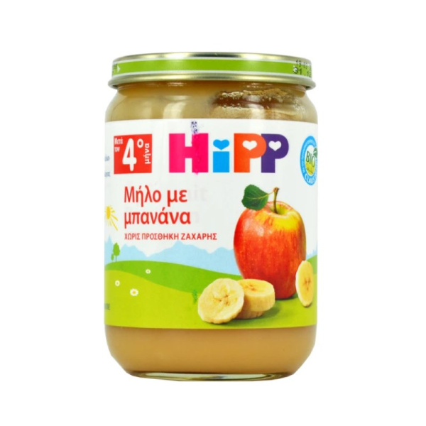 HIPP βρεφική φρουτόκρεμα μήλο-μπανάνα 190gr