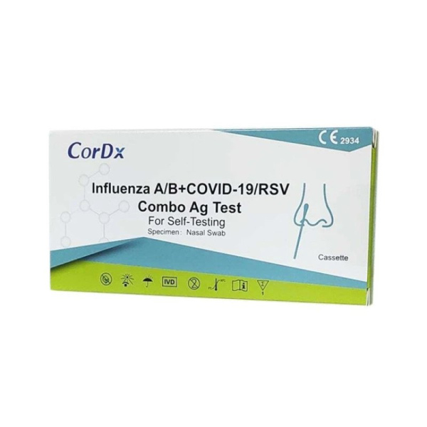 CORDX 4in1 antigen test RSV + COVID-19 + Influenza A/B