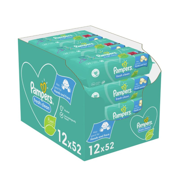 PAMPERS μωρομάντηλα fresh clean wipes 12 x 52τμχ