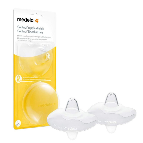 MEDELA contact nipple shields ψευδοθηλές σιλικόνης με θήκη medium 2τμχ