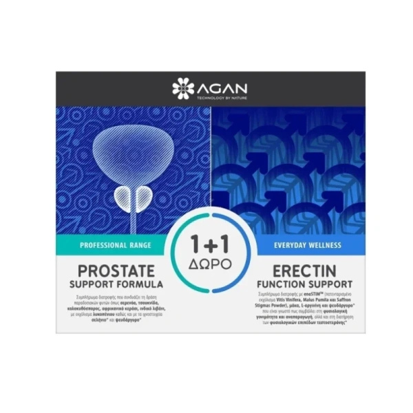 AGAN prostate support formula 30caps + erectin function support 6tabs