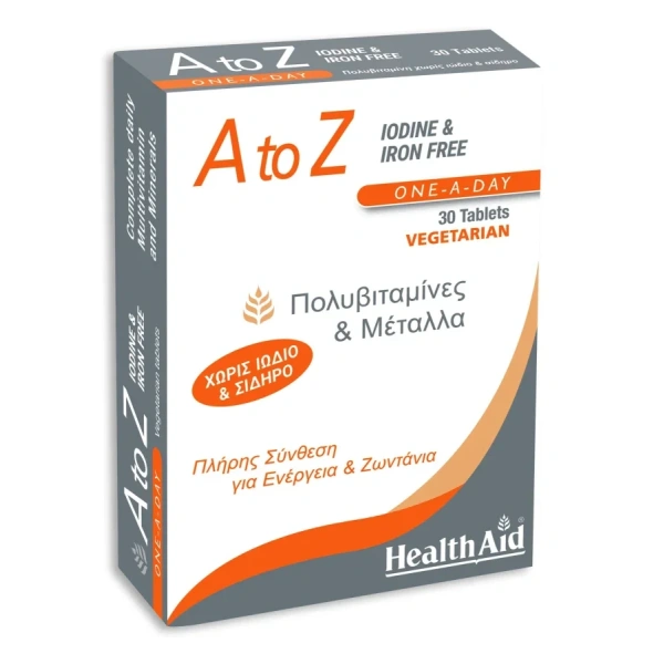HEALTH AID A to Z iodine & iron free one a day 30tabs