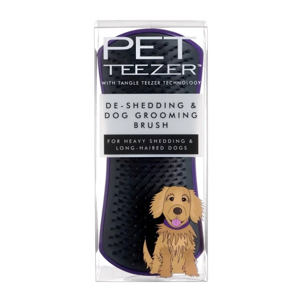 PET TEEZER deshedding purple/grey medium-large βούρτσα για σκύλους 1τμχ