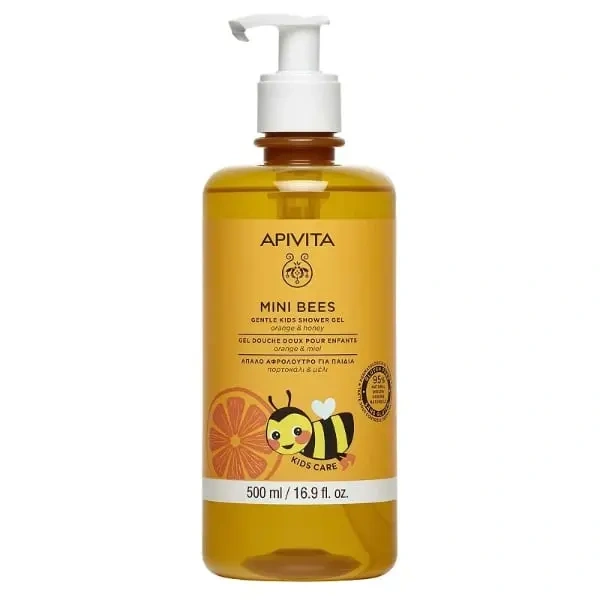 APIVITA mini bees απαλό αφρόλουτρο για παιδιά με πορτοκάλι & μέλι 500ml