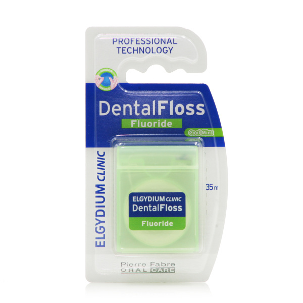 ELGYDIUM clinic dental floss fluoride οδοντικό νήμα cool mint 35m