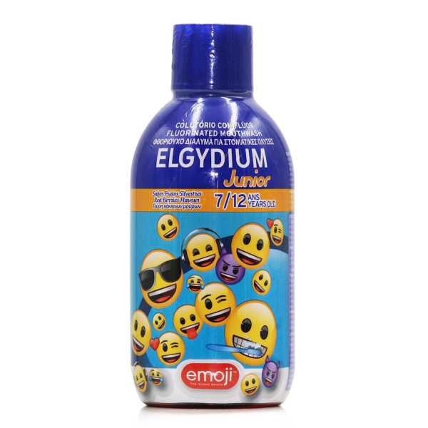 ELGYDIUM junior στοματικό διάλυμα emoji με γεύση κόκκινα μούρα 7-12 ετών 500ml
