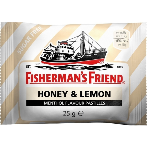 FISHERMAN'S FRIEND honey & lemon καραμέλες για τον πονόλαιμο μέλι & λεμόνι 25gr
