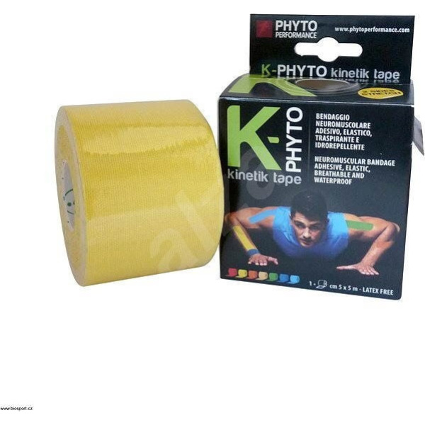 PHYTO PERFORMANCE k-phyto tape αθλητική ταινία συγκράτησης μυών 2 όψεων 5χ5cm κίτρινη
