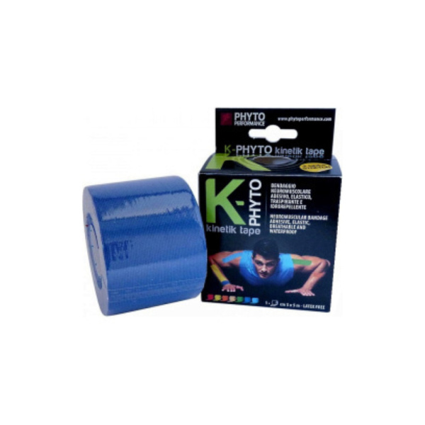 PHYTO PERFORMANCE k-phyto tape αθλητική ταινία συγκράτησης μυών 2 όψεων 5χ5cm μπλε σκούρο