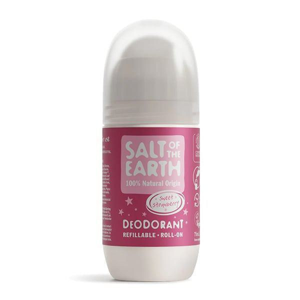 SALT OF THE EARTH deodorant refillable roll-on φυσικό αποσμητικό επαναγεμιζόμενο sweet strawberry 75ml