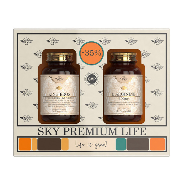 Sky Premium Life promo king eros 60 caps & L-Arginine 500mg 60tabs