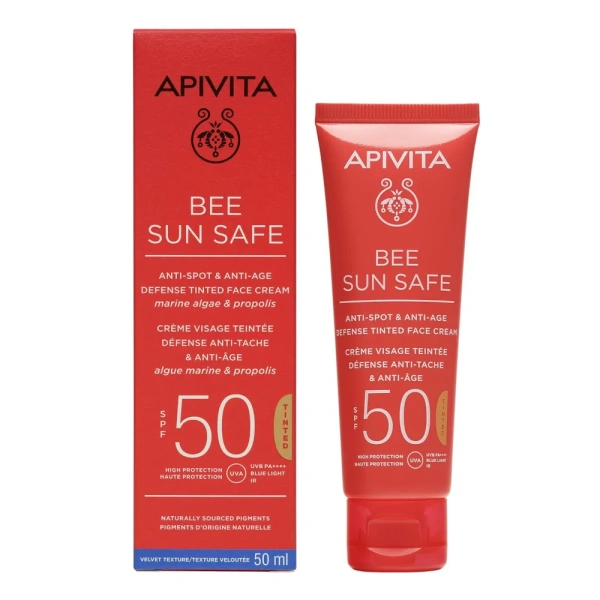 APIVITA bee sun safe cream προσώπου κατά των πανάδων & ρυτίδων με χρώμα SPF50 50ml
