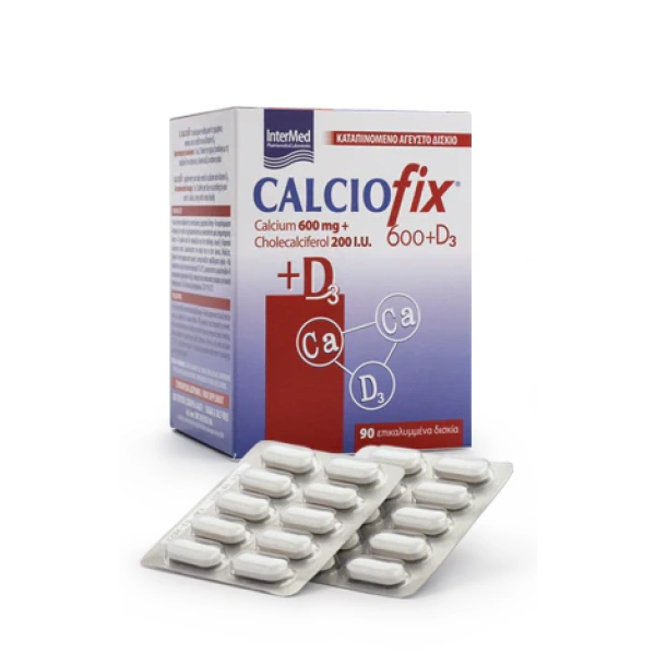 INTERMED calciofix 600mg & βιταμίνη D3 200iu 90tabs